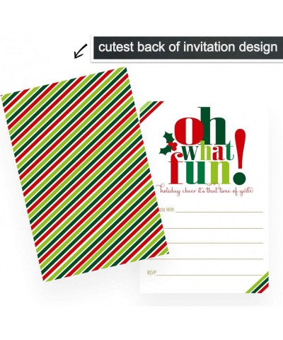 Oh Fun Christmas Party Invitation with Red Envelopes (15 Pack) Jingle Mingle Invites - Holiday Party Supplies - Festive Celeb...