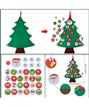 Felt Christmas Tree- Countdown Advent Calendar Tree DIY Christmas Tree Advent Calender with 32 PCS Ornaments for Kids New Yea...