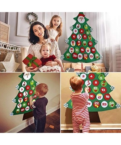 Felt Christmas Tree- Countdown Advent Calendar Tree DIY Christmas Tree Advent Calender with 32 PCS Ornaments for Kids New Yea...
