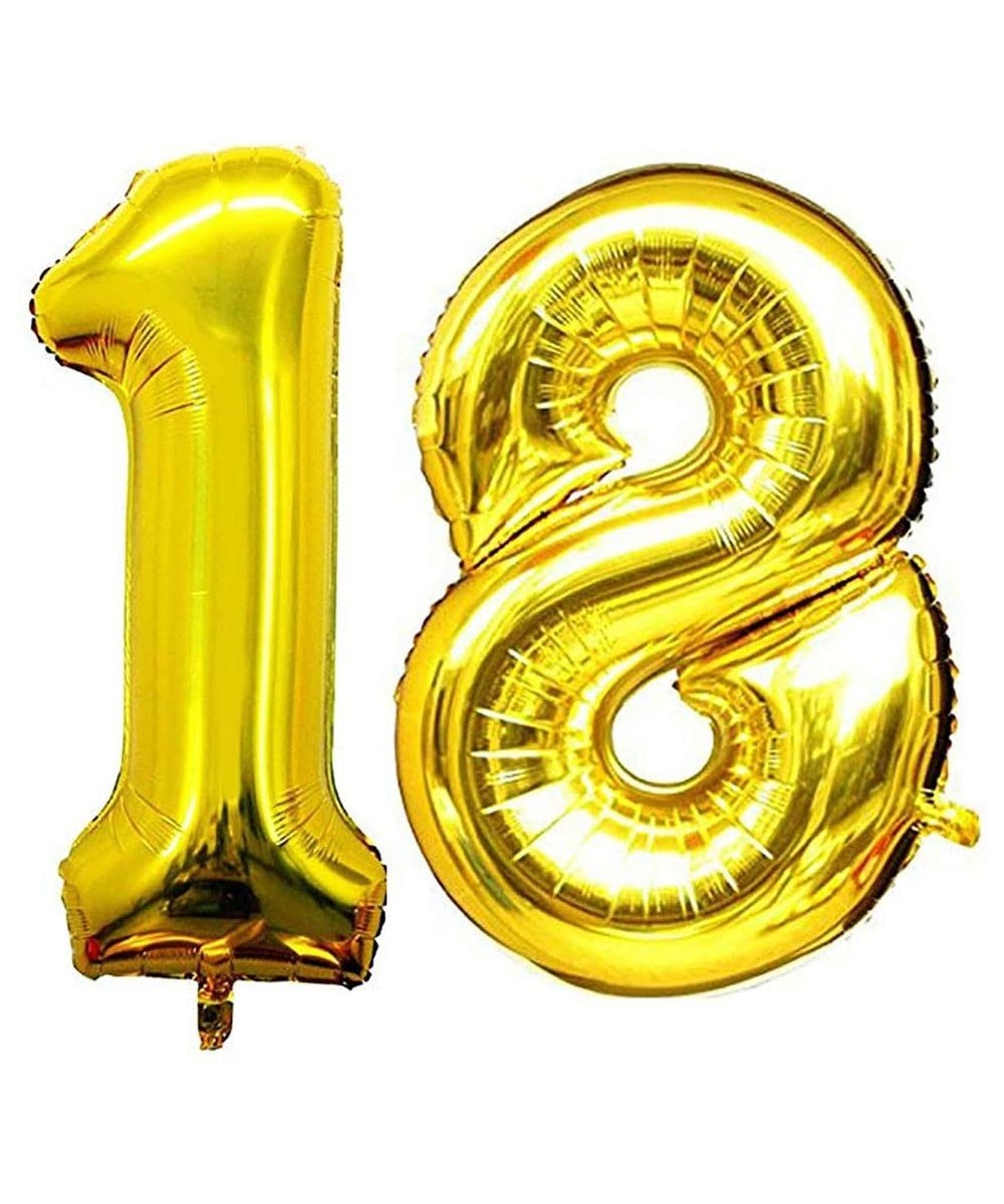 Number 18 Foil Balloons - 40 Inch Party Balloons - 18th Birthday Party Decorations - Party Supplies for Anniversary Décor - G...