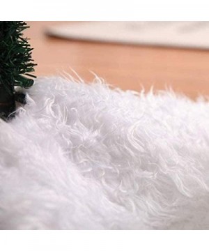 Christmas Tree Skirt 48 Inch White Faux Fur Tree Skirts Soft Plush Xmas Large Snowy Christmas Decorations for Merry Christmas...