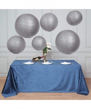 6 pcs Silver Large Assorted 16" 20" 24" Hanging Paper Lanterns - Wedding Birthday Home Decorations Supplies - Silver - CT194K...