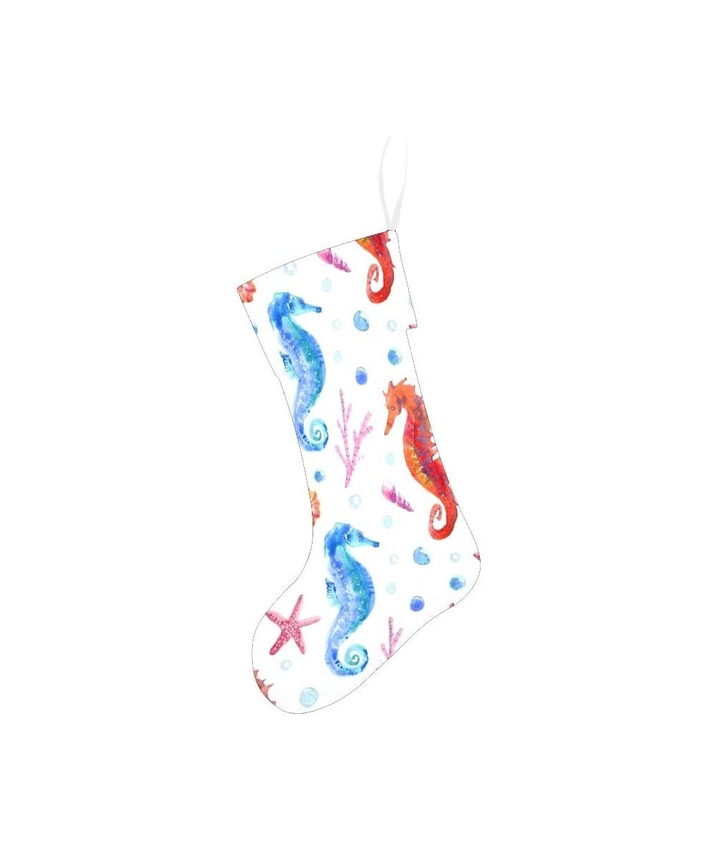 Seahorse Starfish Coral Christmas Stocking for Family Xmas Party Decoration Gift 17.52 x 7.87 Inch - Multi9 - CY19HL3SOA0 $14...