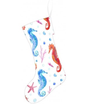 Seahorse Starfish Coral Christmas Stocking for Family Xmas Party Decoration Gift 17.52 x 7.87 Inch - Multi9 - CY19HL3SOA0 $14...