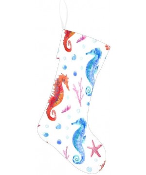 Seahorse Starfish Coral Christmas Stocking for Family Xmas Party Decoration Gift 17.52 x 7.87 Inch - Multi9 - CY19HL3SOA0 $14...