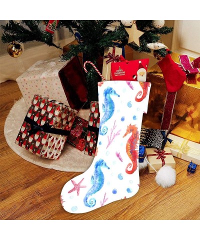 Seahorse Starfish Coral Christmas Stocking for Family Xmas Party Decoration Gift 17.52 x 7.87 Inch - Multi9 - CY19HL3SOA0 $14...