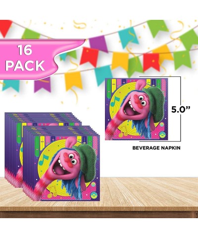 Trolls Dinnerware Bundle - Napkins- Plates - Kid's Birthday Party- Animated Movie Themed Event- Halloween- Officially License...