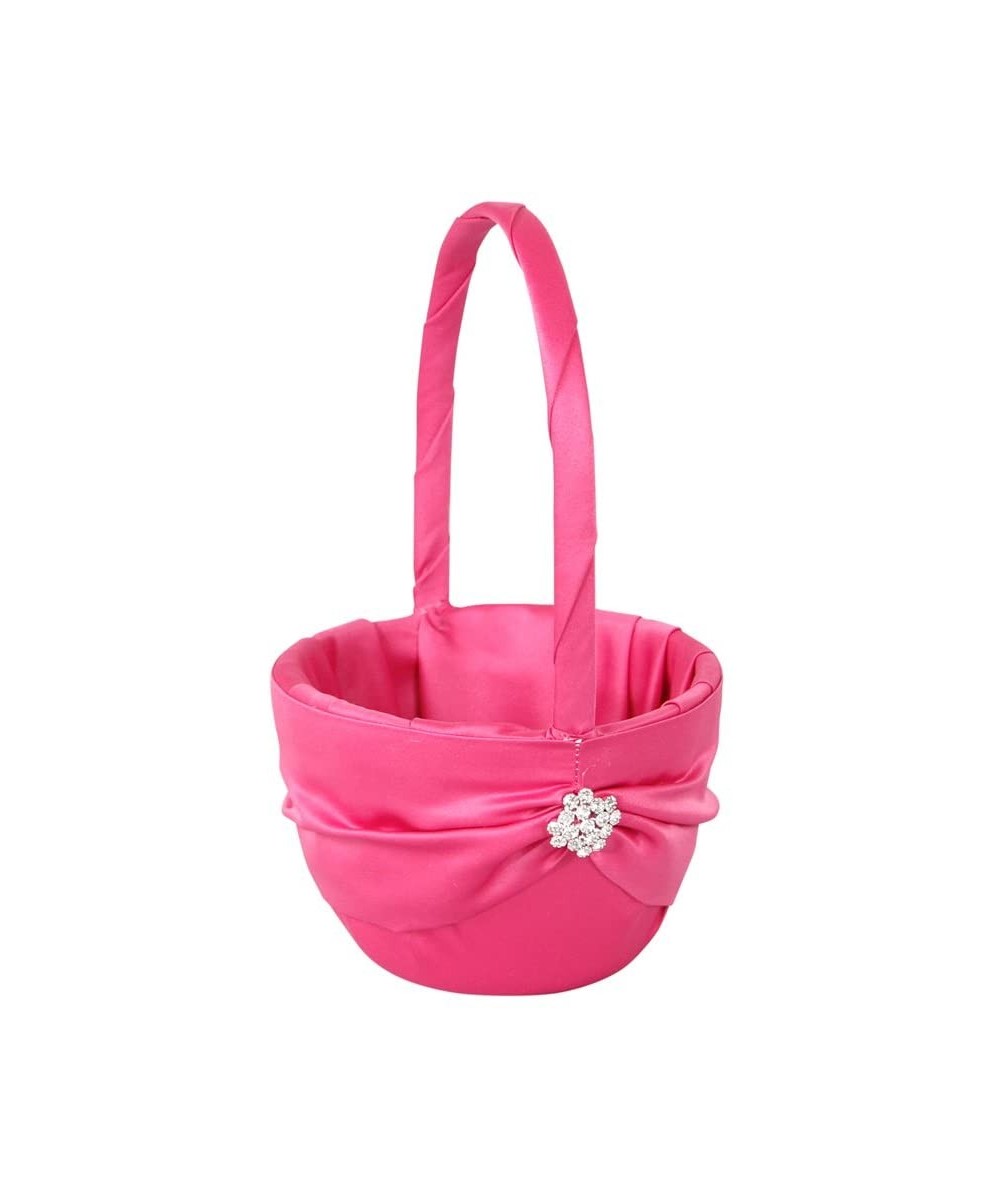 Garbo Collection Flower Girl Basket for Weddings- Fuchsia - Fuchsia - C911D2CLU4P $39.62 Ceremony Supplies