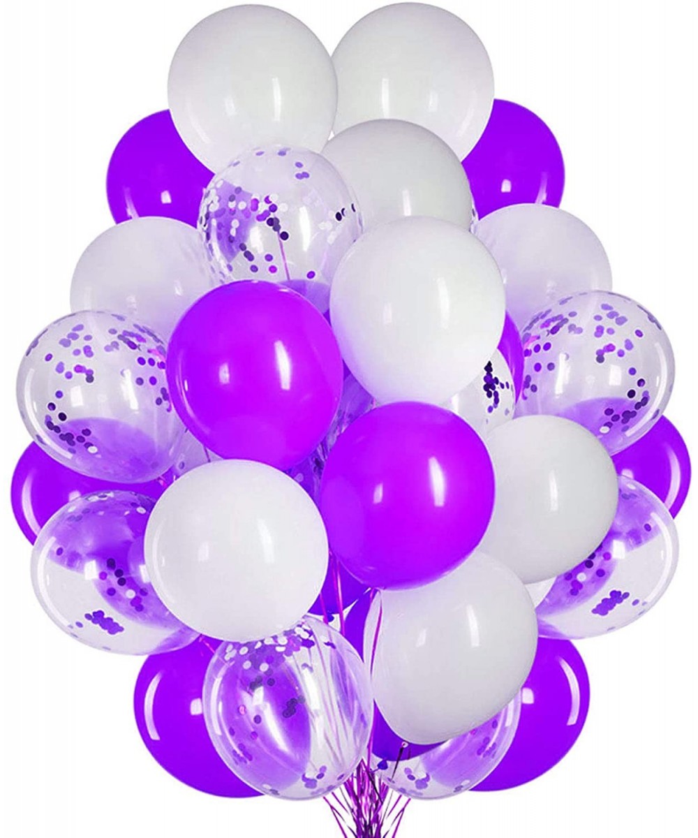 12 Inch Purple and White Confetti Balloons Latex Party Balloon Decorations-Pack of 50 - Purple and White - CX19GXLQON3 $7.92 ...