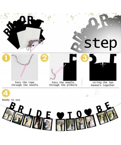 Bride to Be Photo Banner - Black Wedding Sign Engagement Bridal Shower Party Decoration Supplies - Black - CJ194R4MX66 $7.29 ...