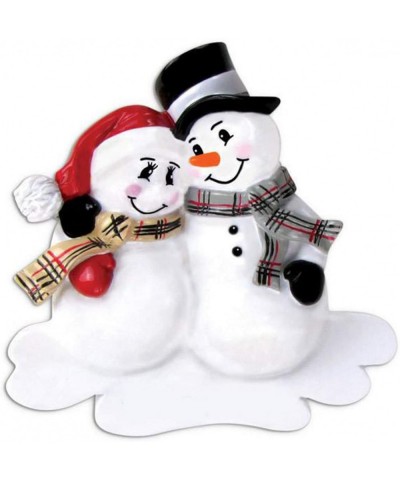 Personalized Snowman Couple Christmas Tree Ornament 2020 - Cute Happy Romantic Together Friend Winter Activity Tradition Holi...