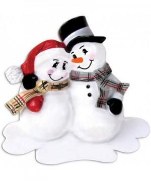 Personalized Snowman Couple Christmas Tree Ornament 2020 - Cute Happy Romantic Together Friend Winter Activity Tradition Holi...
