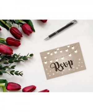 50 Blank Rustic RSVP Postcards - Rustic Lights - 4 x 6 Postcards - Great For Wedding RSVP- Baby Shower- Birthdays- RSVP Reply...
