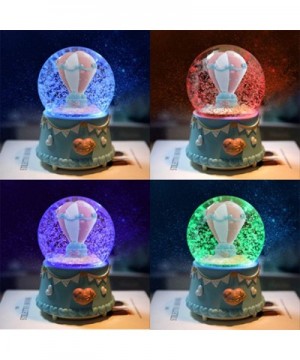 Hot Air Balloons Snow Globe Musical Box with Colorful Changing LED Lights Home Decorations for Girls Babies Friends Birthday ...