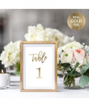 Gold Foil Wedding Table Numbers- 4x6 Calligraphy Foil Design- Double Sided- (Gold- 1-25) - Gold - CB18KKZW0HU $15.09 Place Ca...