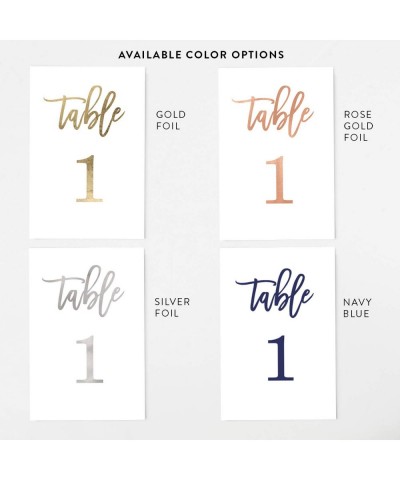 Gold Foil Wedding Table Numbers- 4x6 Calligraphy Foil Design- Double Sided- (Gold- 1-25) - Gold - CB18KKZW0HU $15.09 Place Ca...