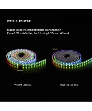 16.4ft 300 Pixels Magic Dream Color Individually Addressable RGB LED Flexible Strip Light 5050 SMD Dual Signal IP30 Non-Water...