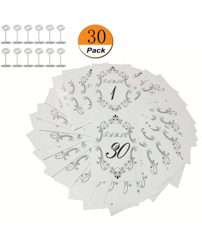 30 Pieces Sliver Table Number Holders and Number 1-30 Table Cards Set Photo Menu Name Holder- Stand Table Holder for Wedding ...