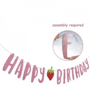 Strawberry Happy Birthday Banner for Berry Sweet Strawberry Birthday Party Decorations - Hbd - CR198GCE8LO $6.44 Banners & Ga...