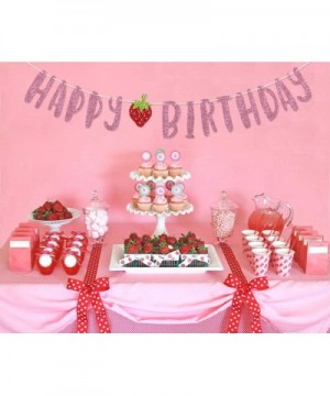 Strawberry Happy Birthday Banner for Berry Sweet Strawberry Birthday Party Decorations - Hbd - CR198GCE8LO $6.44 Banners & Ga...