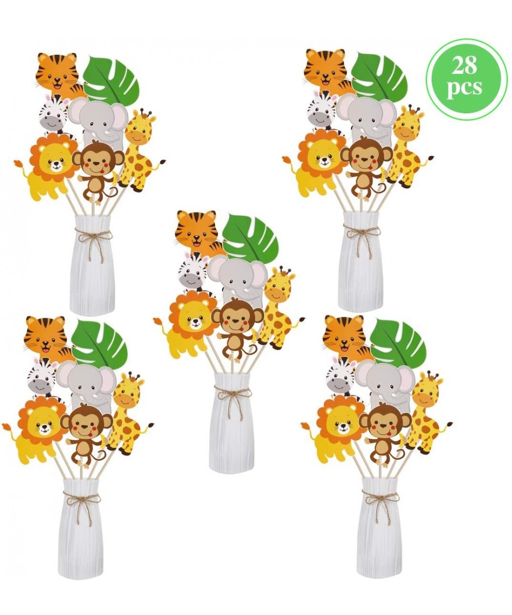 Jungle Safari Party Decorations Supplies - Jungle Animal Birthday Party Centerpiece Sticks- DIY Safari Animals Table Decorati...