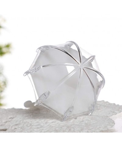 10PCS Candy Treat Boxes Umbrella Shape Small Goodie Gift Boxes for Wedding Baby Shower Communion Birthday Party Favors (White...