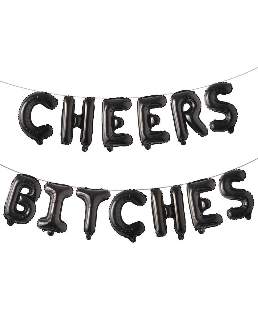 16 inch Multicolored Cheers Bitches Balloons Banner Foil Letters Mylar Balloons for Bachelorette Parties- Weddings- Bridal Sh...