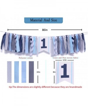 1st Birthday High Chair Banner - First Birthday Party Decorations for Rag Tie Fabric Garland Photo Booth Props Birthday Souve...