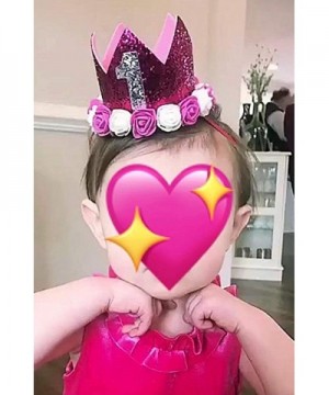 Glitter 1/2 1st 2 3 Birthday Princess Flower Floral Crown Tiara Cake Smash Photo Prop - Letter "One" - C4184ZRWGYR $7.01 Part...