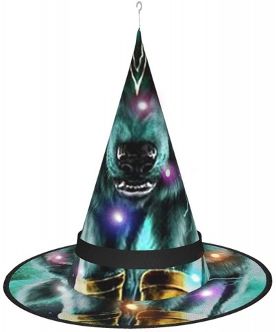 Dream About Fluorescent Leader Wolf Halloween Decorations Witch Hat Lights Glowing for Home Party Yard Outdoor Garden Tree - ...