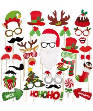 Christmas Photo Booth Props- 60 Pack Christmas Photo Props Selfie for Pictures - For Kids & Adults- Holiday Photo Booth Props...