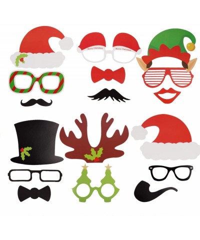 Christmas Photo Booth Props- 60 Pack Christmas Photo Props Selfie for Pictures - For Kids & Adults- Holiday Photo Booth Props...