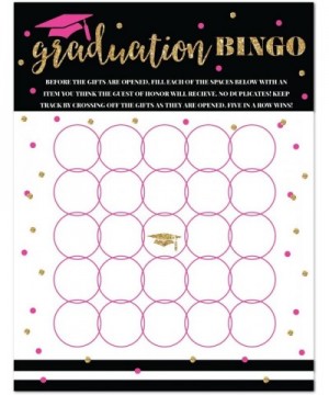 Fuchsia- Black and Gold Glittering Graduation Party Collection- Graduation Bingo Game Cards- 20-Pack- Games Activities and De...