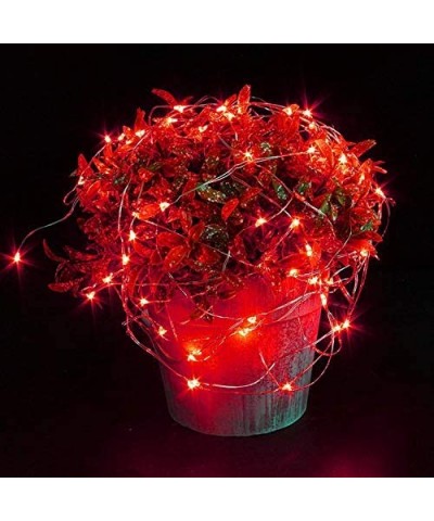 6 Pack Red LED Fairy Starry String Lights with 20 Mini LEDs on 3.3FT/1M Copper Wire- Fairy Lights Powered by 2xCR2032(Incl) B...