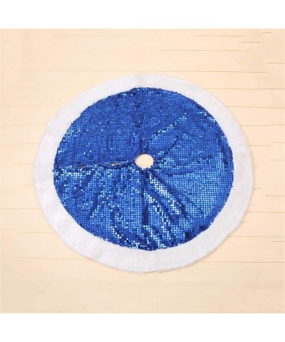 ZHLCity Sequin Tree Skirt Christmas Tree Skirt Border Skirt Christmas Tree Skirt Christmas Decorations-Blue - Blue - CU19HIL9...