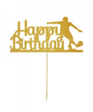 Golden Flash Happy Birthday Cake Topper- Birthday Party Cake Decoration- Sports Theme Cake Topper (football) - CI18TNUXYY7 $6...