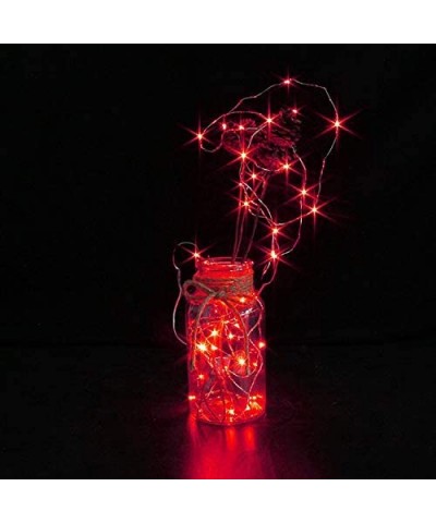 6 Pack Red LED Fairy Starry String Lights with 20 Mini LEDs on 3.3FT/1M Copper Wire- Fairy Lights Powered by 2xCR2032(Incl) B...