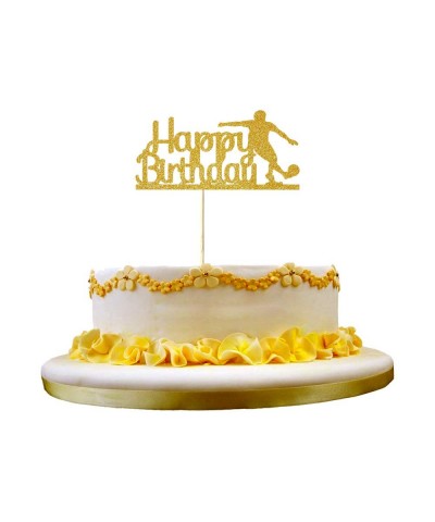 Golden Flash Happy Birthday Cake Topper- Birthday Party Cake Decoration- Sports Theme Cake Topper (football) - CI18TNUXYY7 $6...