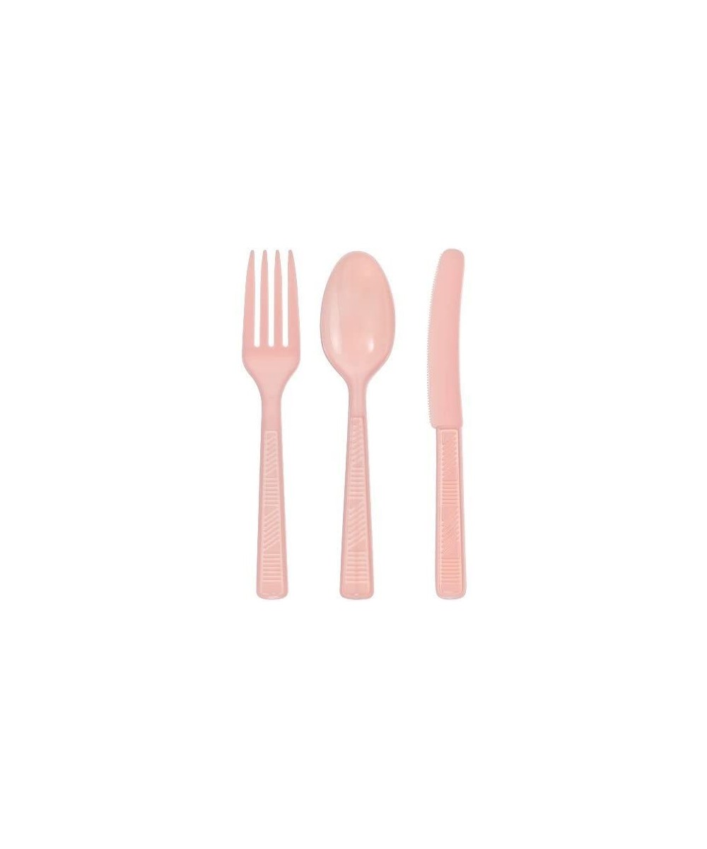 48-Piece Plastic Cutlery Combo- Pink - Pink - CZ115YVNNFB $3.74 Tableware