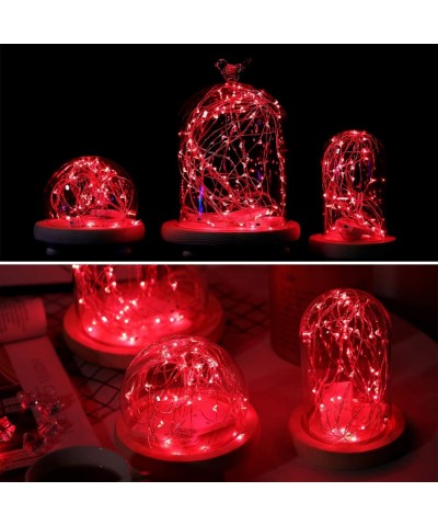 6 Pack Red LED Fairy Starry String Lights with 20 Mini LEDs on 3.3FT/1M Copper Wire- Fairy Lights Powered by 2xCR2032(Incl) B...