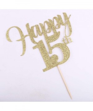 Golden Flash15 Happy Cake Topper Birthday Party Wedding Anniversary Party Anniversary Party Party Cake Ornament (15) - CS192H...