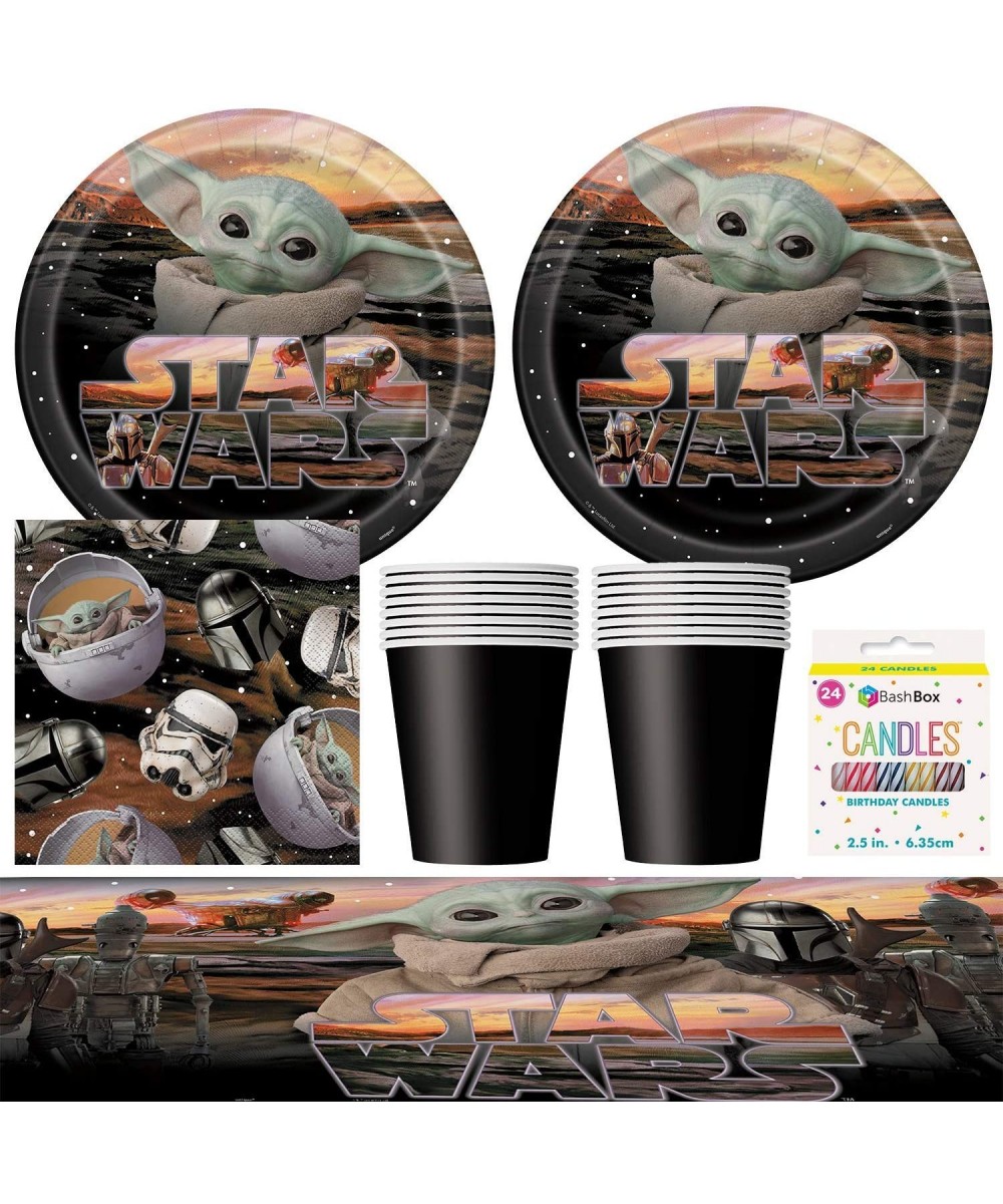 Disney Star Wars Mandalorian The Child Baby Yoda Birthday Party Supplies Pack Including Plates- Cups- Napkins- Tablecover (16...