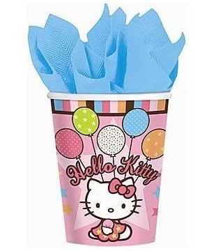 Hello Kitty 9-Ounce Paper Party Cups- Balloon Dreams- 8-Count - CR11CHZR0AZ $6.11 Party Tableware