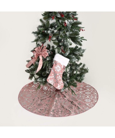 Geometry Metal Snowflake Merry Christmas Tree Skirts Large Stockings Suit Xmas Holiday Tree Apron Nordic Style Luxury Indoor ...