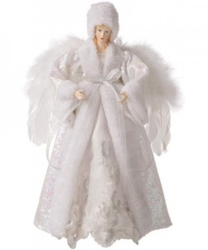 Handmade Faux Fur Angel Treetop Figurine Christmas Ornament Xmas Tree Decoration 16" H - White - 16"h White - C319HGAEHAO $28...