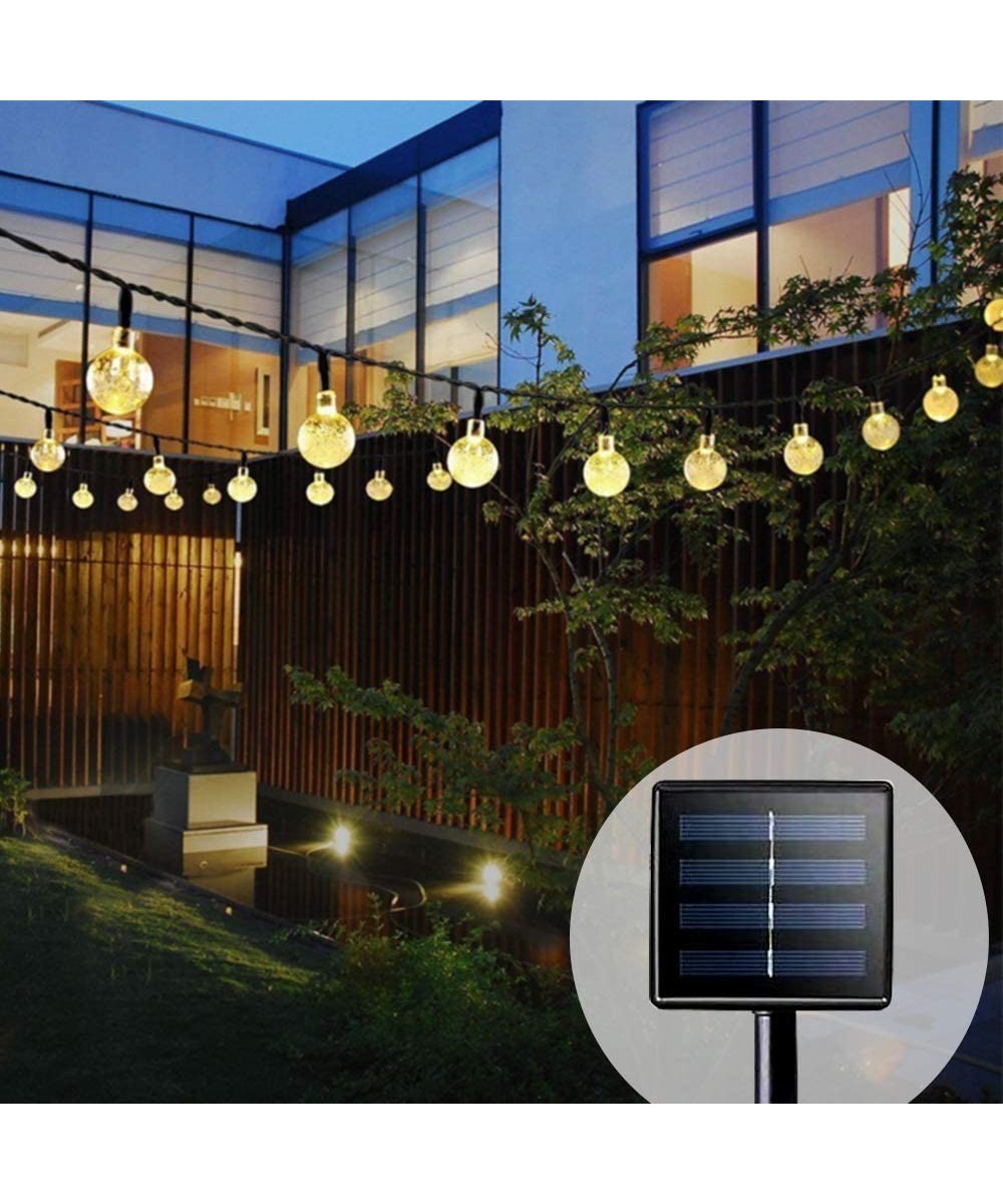 Solar Christmas Lights Outdoor 60 LED Solar Powered String Lights Waterproof Crystal Ball Decorative Fairy Lights for Garden ...