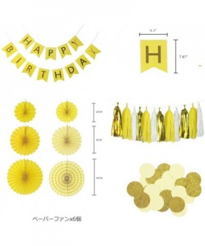 20pcs of Tissue Paper Fans-Yellow Happy Birthday Banner Party Decorations Circle Dots-Paper Garland Tissue Paper Tassel for F...