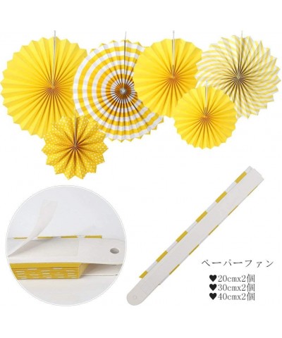 20pcs of Tissue Paper Fans-Yellow Happy Birthday Banner Party Decorations Circle Dots-Paper Garland Tissue Paper Tassel for F...