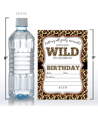 Leopard Print Wild Birthday Party Invitations- 20 5"x7" Fill In Cards with Twenty White Envelopes by AmandaCreation Perfect f...