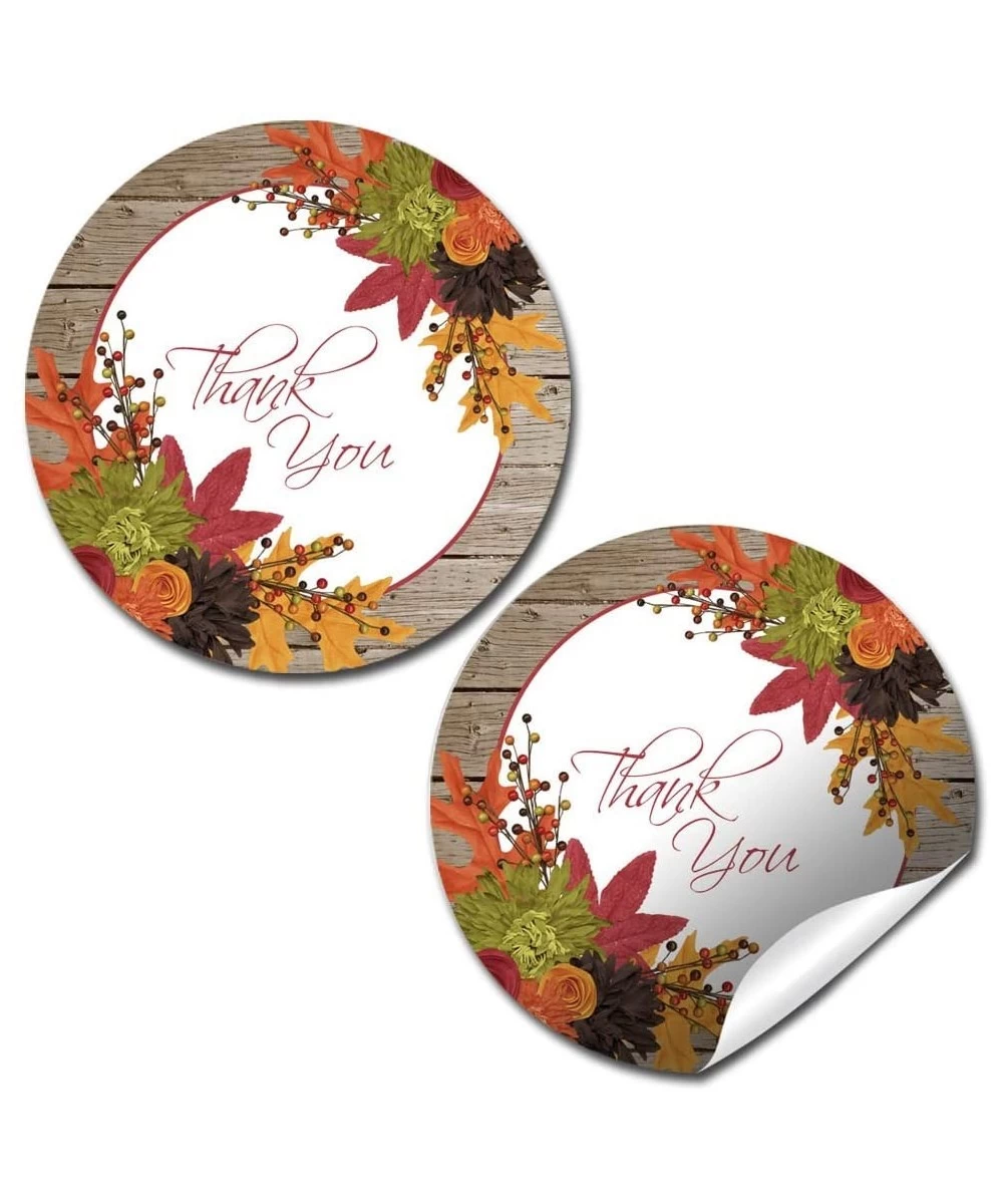 Fall In Love Autumn Leaves Thank You Sticker Labels- 40 2" Party Circle Stickers by AmandaCreation- Great for Party Favors- E...